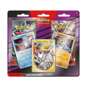Pack de 2 boosters Pok&eacute;mon + 3 cartes brillantes + jeton - Multicolore