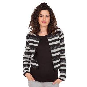 Veste de grossesse à rayures jacquard - Noir