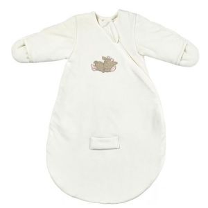 Gigoteuse avec manches et moufles - 60cm - Velours Fanfan - Blanc - Blanc