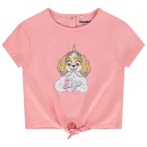 T-shirt manches courtes Skye Pat Patrouille + nœud fantaisie pour bébé fille - Rose