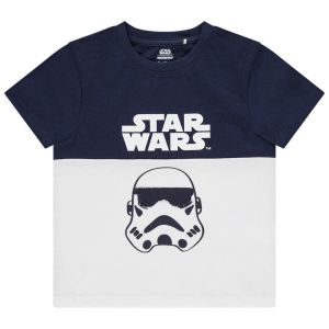 T-shirt manches courtes en coton print Star Wars sequins magiques - Bleu fonc&eacute;