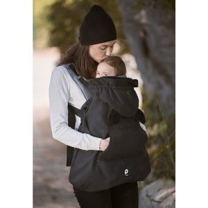 Protection chaude universelle pour porte-b&eacute;b&eacute; Ourson noir - Noir