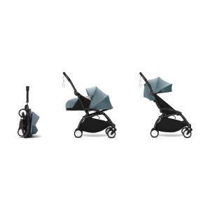 Poussette Stokke® YOYO³ de la naissance à 3 ans - cadre noir/aqua - Bleu