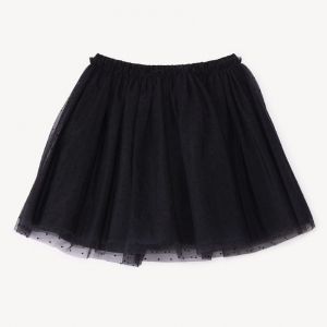 Jupe en tulle plumetis uni pour fille - Noir