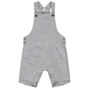 Salopette courte rayée à poches pour bébé garçon - Gris
