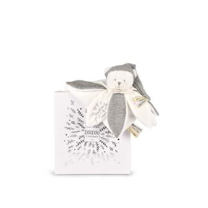 Doudou plat Ours collector argenté anniversaire 25 ans - Blanc