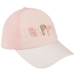 Casquette molleton &agrave; broderie 3D "Happy" pour b&eacute;b&eacute; fille - Rose