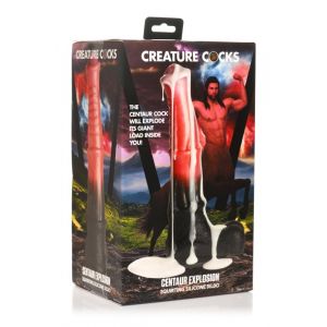 XR Brands - Centaure Explosion Gode en Silicone Éjaculateur - Noir/Rouge