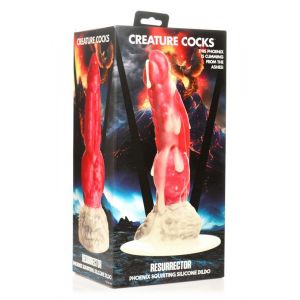 XR Brands - Resurrector Phoenix Gode en Silicone Éjaculateur - Rouge/Blanc