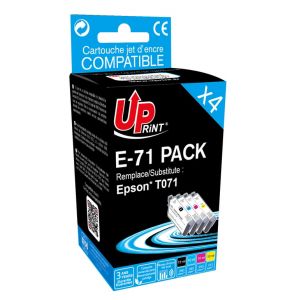 Pack UPrint compatible EPSON T0715 XL, 4 cartouches - Neuf