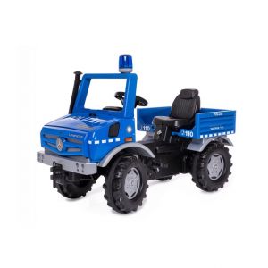 Rolly Toys Tracteur &agrave; P&eacute;dales Police RollyUnimog avec &Eacute;clairage et Si&egrave;ge R&eacute;glable - Neuf