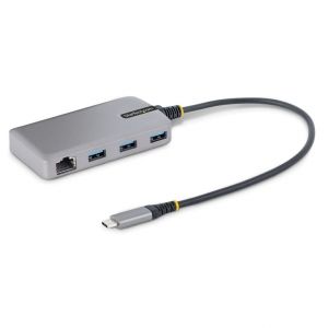 StarTech.com Hub USB-C &agrave; 3 Ports - 3x Ports USB-A, Gigabit Ethernet RJ45, USB 3.0 5Gbps, Alimentation par Bus - Hub USB Type-C avec C&acirc;ble de 30 cm - Adaptateur Ethernet USB C - Mini Hub USB-C pour PC Portable - Tr&egrave;s bon &eacute;tat