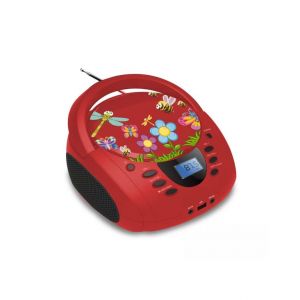 Lecteur - Radio CD - USB WeKids: FM, Lecteur CD/CD-R/CD-RW/MP3, RMS2*2W, entr&eacute;e Aux et Micro, mod&egrave;le Rouge insecte - Neuf