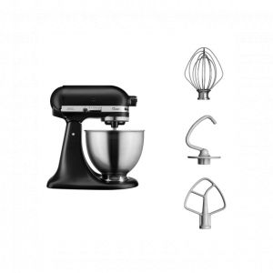 Robot p&acirc;tissier KITCHENAID Classic Bundle avec tranchoir/r&acirc;pe &agrave; cylindres inclus - 275W, 10 vitesses, capacit&eacute; 4.3L, id&eacute;al pour p&acirc;te &agrave; tartre, cr&egrave;me fouett&eacute;e et p&acirc;te &agrave; pain - Neuf