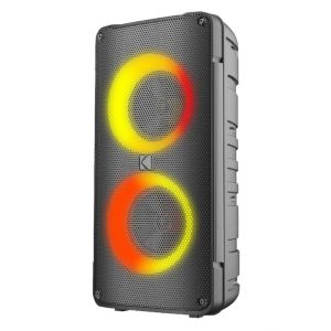 Kodak Enceinte Party Portable PRPS-1775 - Double Woofer 4 , Bluetooth, TWS, USB/TF, Entr&eacute;e AUX & Micro Karaok&eacute;, Effets Lumineux Disco, Batterie 3000mAh, Micro Sans Fil Inclus - Noir - Neuf