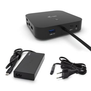 i-tec USB-C Dual Display Docking Station with Power Delivery 65W + Universal Charger 77 W - Neuf
