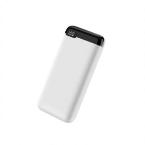 Jaym - Batterie de secours 10.000 mAh premium avec affichage digital - 2 USB-A OUT + 1 USB-C IN / OUT - Blanche - Neuf