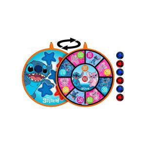 Jeu de cible Disney Stitch double face avec 6 balles scratch 36 cm bleu - Neuf