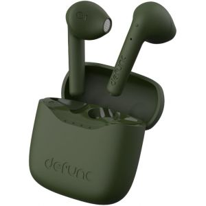 Defunc True Lite Kaki - &Eacute;couteur sans Fil Bluetooth 5.3 Hi-FI Son St&eacute;r&eacute;o, Contr&ocirc;le Tactile, Microphones Int&eacute;gr&eacute;s, 20 Heures Dur&eacute;e de Lecture, USB-C Charge, pour iOS et Android Telephone - Neuf