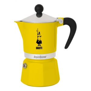 Bialetti Rainbow Cafeti&egrave;re &agrave; moka Noir, Jaune - Neuf