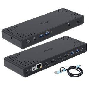 i-tec USB 3.0 / USB-C / Thunderbolt 3 Dual Display Docking Station Gen2 + Power Delivery 100W - Neuf