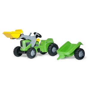 Tracteur &agrave; P&eacute;dales Rolly Toys avec Remorque RollyKiddy Futura pour Enfants de 2,5 &agrave; 5 Ans - Neuf