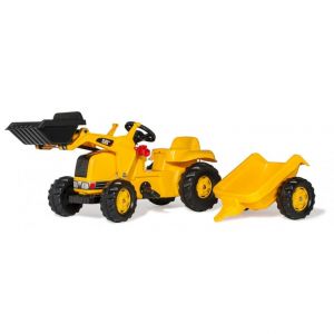 Tracteur &agrave; p&eacute;dales Rolly Toys avec remorque rollyKid CAT pour enfants de 2,5 &agrave; 5 ans - Neuf