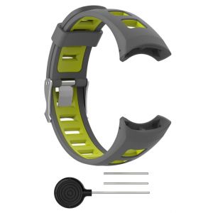 Bracelet de montre en silicone pour Suunto Quest/M1/M2/M4/M5 Grey+Green - Neuf