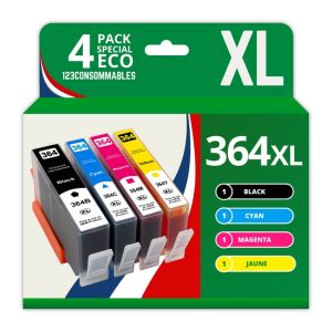 123CONSOMMABLES - 364XL - Pack 4 Cartouches d'encre Compatibles avec HP 364 364XL pour Officejet 462 - Neuf