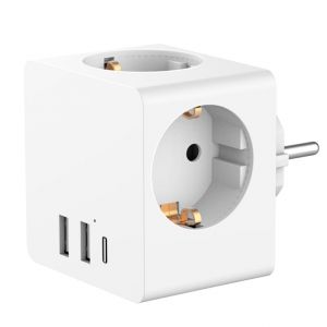 Accezz PowerCube | 6-en-1 - 1x USB-C + 2x USB-A + 3x prise - 4000 watts - Blanc - Neuf