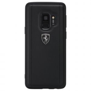 Ferrari Heritage Portofino Coque en cuir v&eacute;ritable pour Samsung Galaxy S9, Noir - Neuf