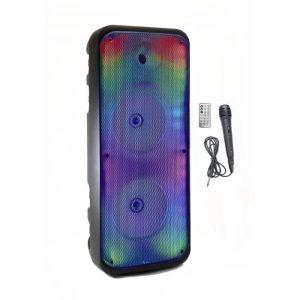 Enceinte Karaok&eacute; lumineuse - INOVALLEY - KA25-FIRE - Bluetooth V5.0 - 64 cm - 850 W - Noir - Neuf