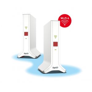 Mesh Set FRITZ! 4200 2-pack Edition International Bi-bande (2,4 GHz / 5 GHz) Wi-Fi 6 (802.11ax) Rouge, Blanc 2x2/4x4 - Neuf