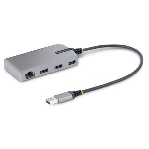 StarTech.com Hub USB 3 Ports - 3x Ports USB-A - Gigabit Ethernet (RJ45) - Mini Hub USB, USB 3.0 5Gbps - Alimentation par Bus - Hub USB pour PC Portable avec C&acirc;ble de 30 cm - Adaptateur LAN USB - R&eacute;partiteur USB - Neuf