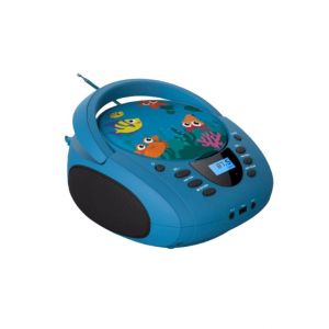 Lecteur - Radio CD - USB WeKids: FM, Lecteur CD/CD-R/CD-RW/MP3, RMS2*2W, entr&eacute;e Aux et Micro, mod&egrave;le Mer - Neuf