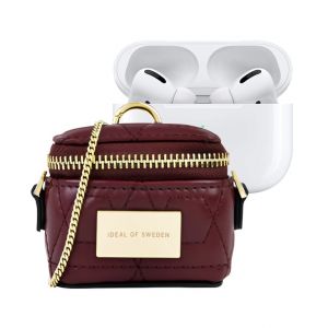 Mini Sac pour AirPods Toute G&eacute;n&eacute;ration Mod&egrave;le Poppy avec Cha&icirc;ne et Mousqueton Rouge - Neuf