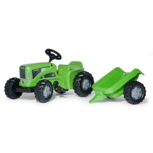 Tracteur &agrave; P&eacute;dales Rolly Toys avec Remorque RollyKiddy Futura Vert pour Enfants de 2&frac12; &agrave; 5 Ans - Neuf