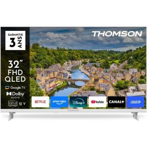 32FQG3S15CW - TV QLED 32 (80 cm) - Full HD 1920x1080 - Adaptateur 12V - Google TV - 3xHDMI 1.4 - WiFi - Neuf