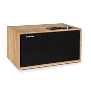 Enceinte Bluetooth 5.0 Thomson WS502 100 W - Bo&icirc;tier en bois - Fa&ccedil;ade amovible - Entr&eacute;e RCA, USB, - Neuf