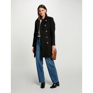 Manteau long ceinturé noir femme - Taille 40
