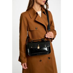 Sac cartable clout&eacute; noir femme - Taille TU
