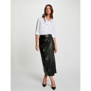 Jupe longue portefeuille noir femme - Taille 42
