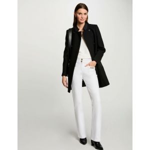 Manteau long boutonné noir femme - Taille 40