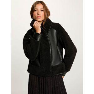 Manteau court col tailleur noir femme - Taille 42