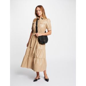 Robe longue simili cuir camel femme - Taille 36