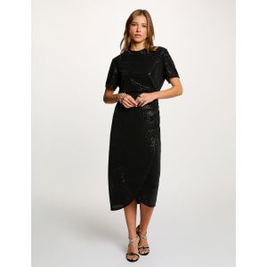 Jupe portefeuille ajustée noir femme - Taille 34