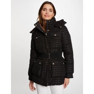 Doudoune imprimé pied de poule noir femme - Taille 38