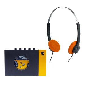 We Are Rewind Lecteur Cassette Amy Noir/Jaune + Muse M-206 CF Orange