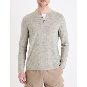 Pull col tunisien coton mélangé - gris