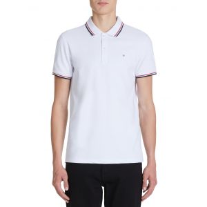 Polo piqué slim en coton stretch - blanc